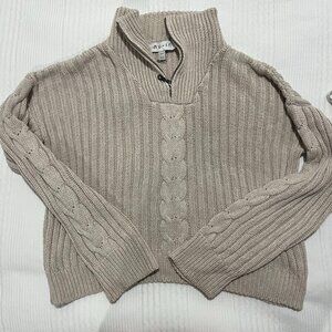 NU-IN Quarter-Zip Cable-Knit Pullover